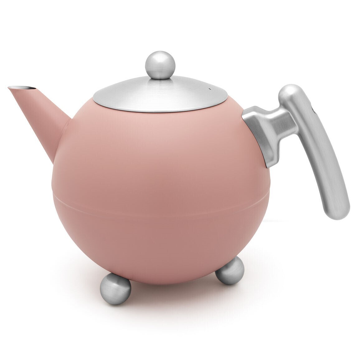 Konvička na čaj DUET BELLA RONDE 1,2 l, ružová, nerezová oceľ, Bredemeijer