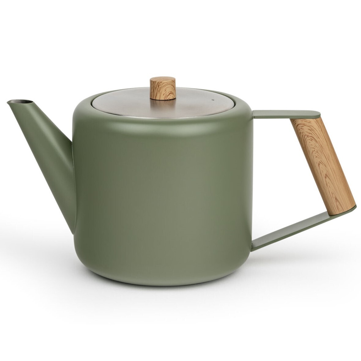 Konvička na čaj DUET DESIGN BOSTON 1,1 l, armádne zelená, nerezová oceľ, Bredemeijer
