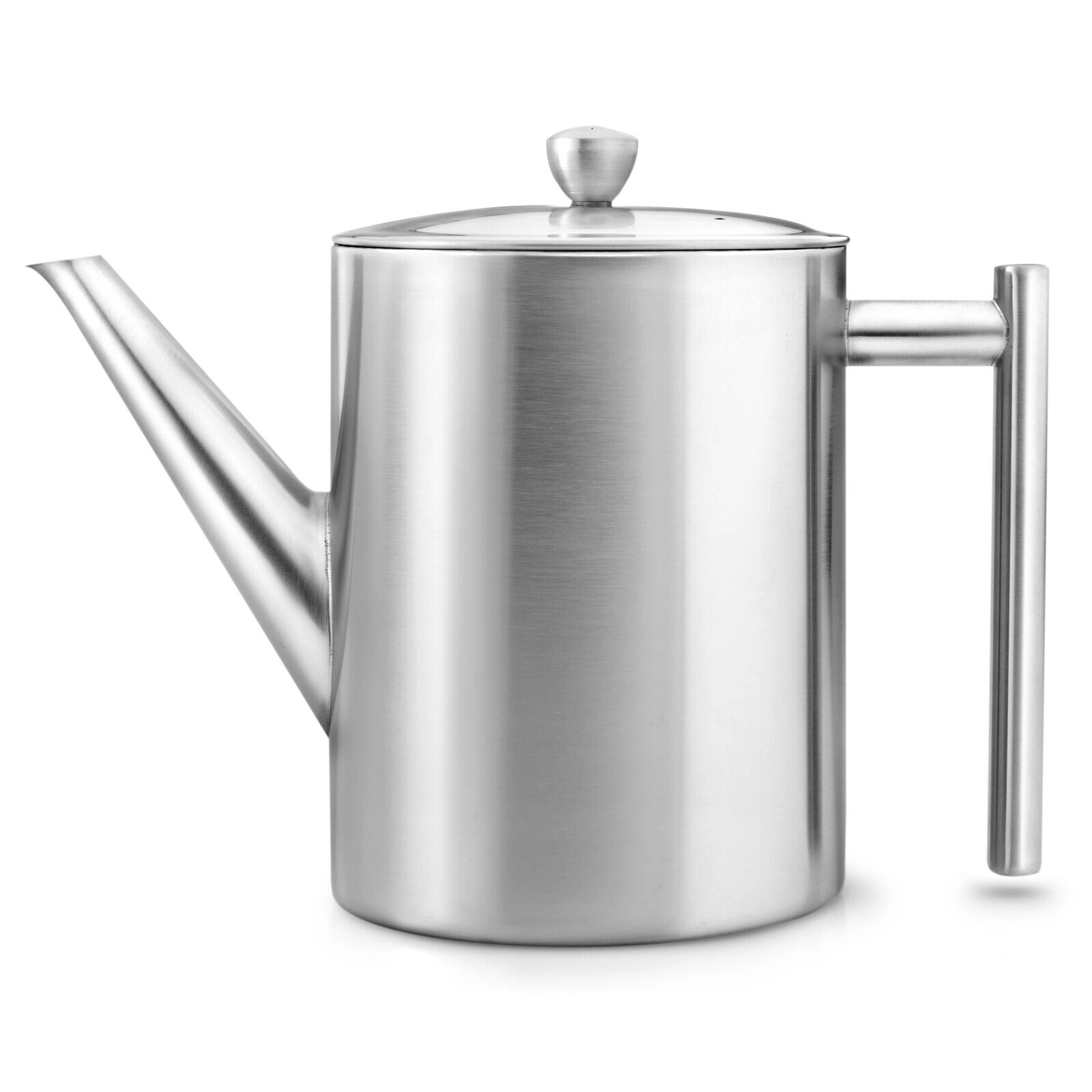 Čajová kanvica s infúzorom MINUET CYLINDRE 1,2 l, strieborná, nerezová oceľ, Bredemeijer