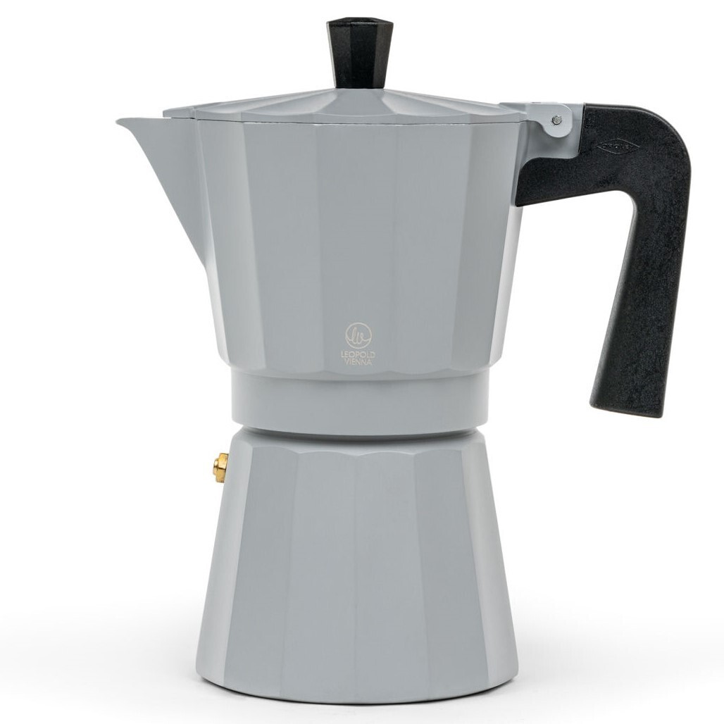 Kávovar Moka MOSHI 400 ml, šedá, hliník, Leopold Vienna