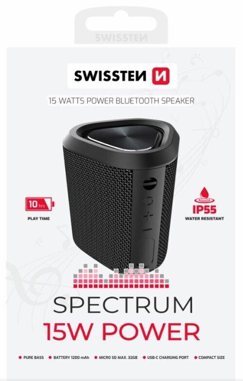SWISSTEN BLUETOOTH REPRODUKTOR SPECTRUM 15 W ČIERNY