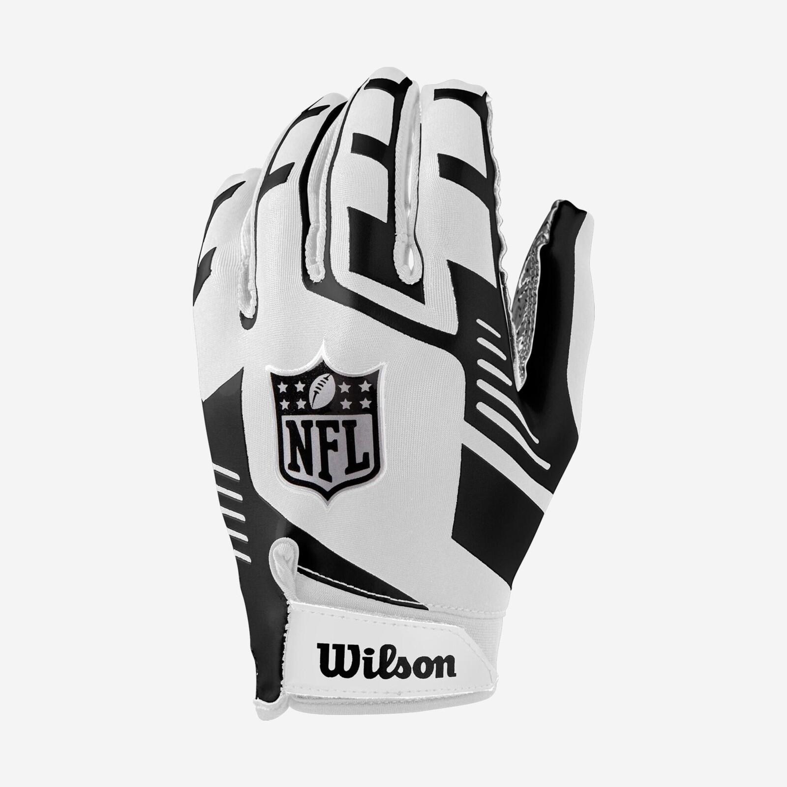 WILSON NFL Stretch-Fit rukavice na americký futbal bielo-čierne
