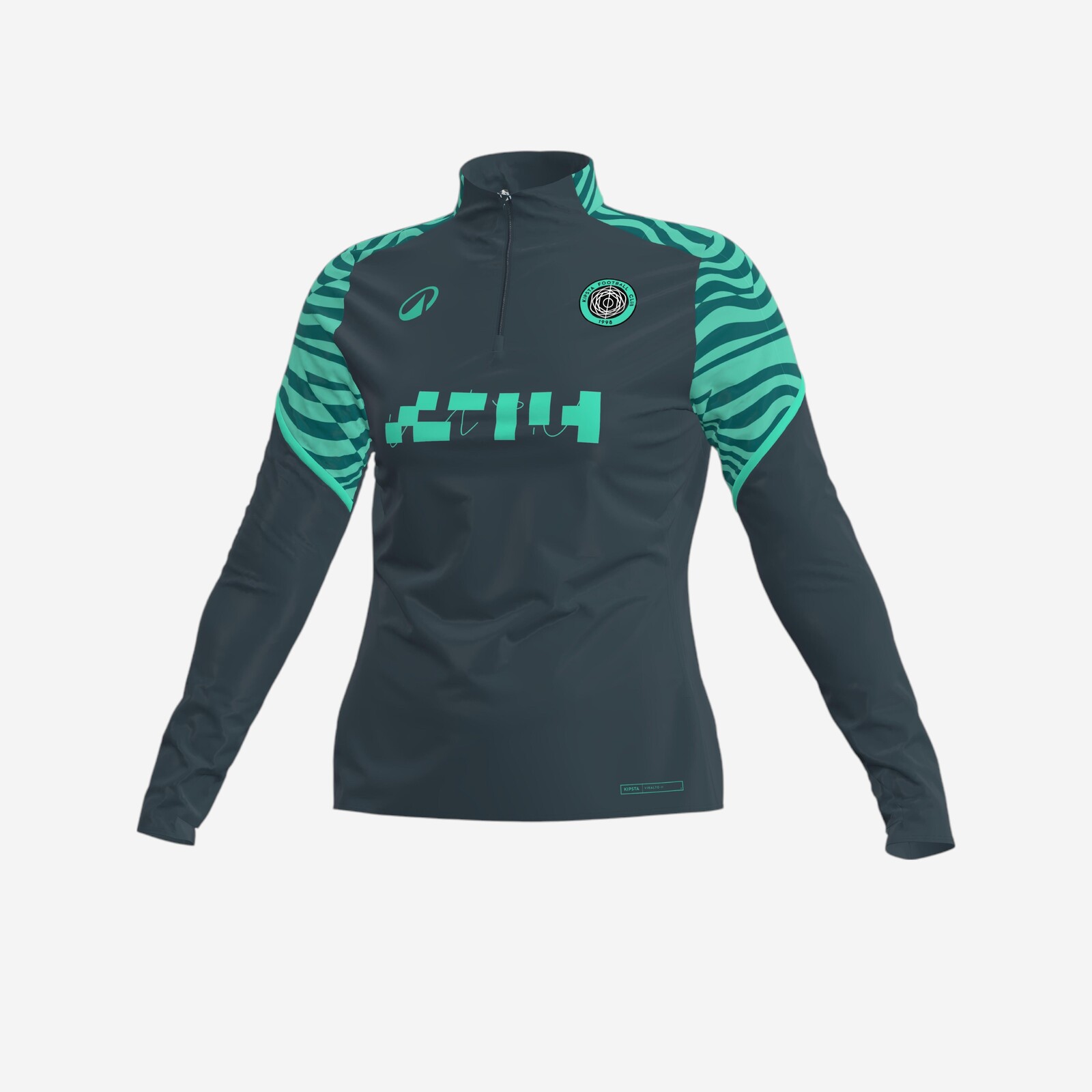 Dámska futbalová mikina Viralto 1/2 zips zelená