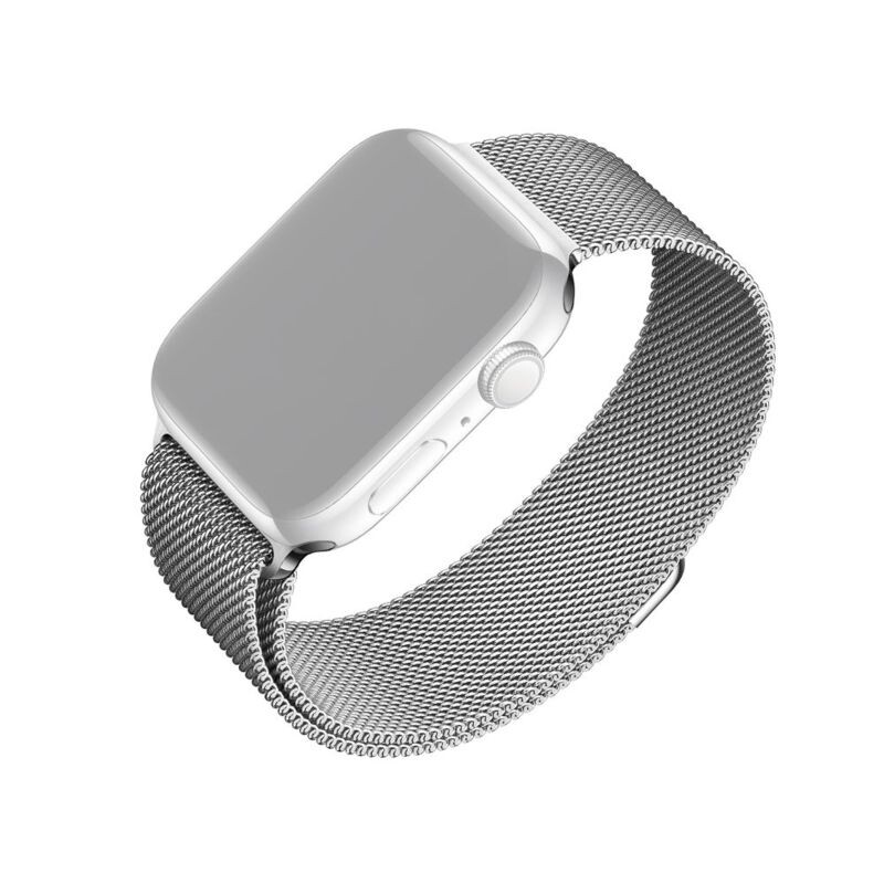 FIXED Mesh Strap pre Apple Watch 384041mm, strieborný FIXMEST-436-SL