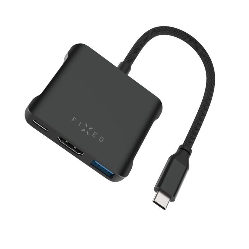 FIXED HUB Quadri, 5-portový hliníkový USB-C, 140W, PD 3.1, vesmírne čierna FIXHU-QR-BK