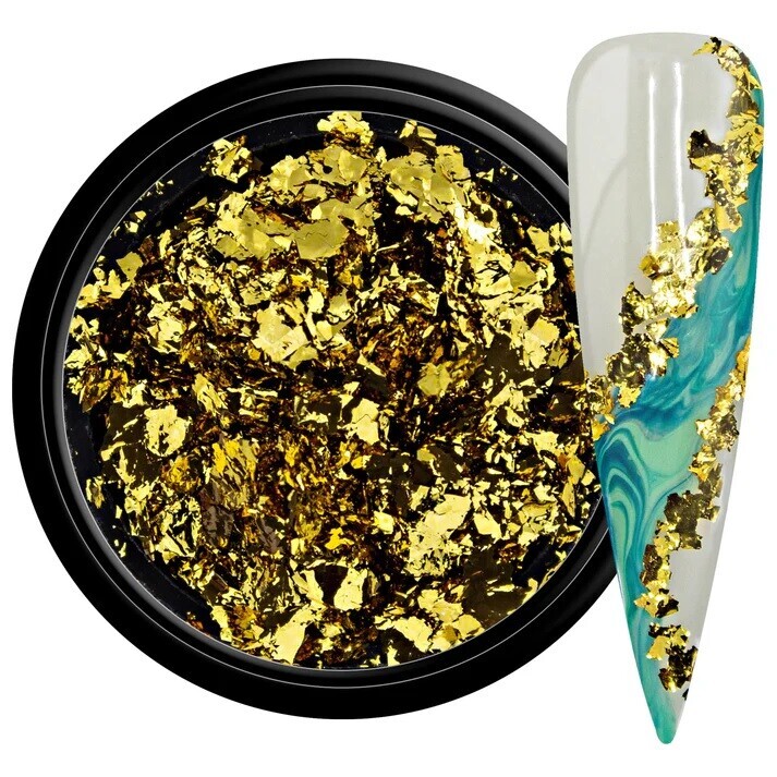 Zdobiace vločky - Foil Flakes Gold