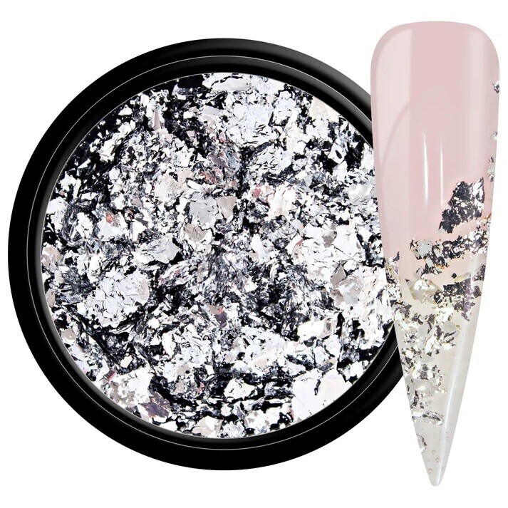 Zdobiace vločky - Foil Flakes Silver