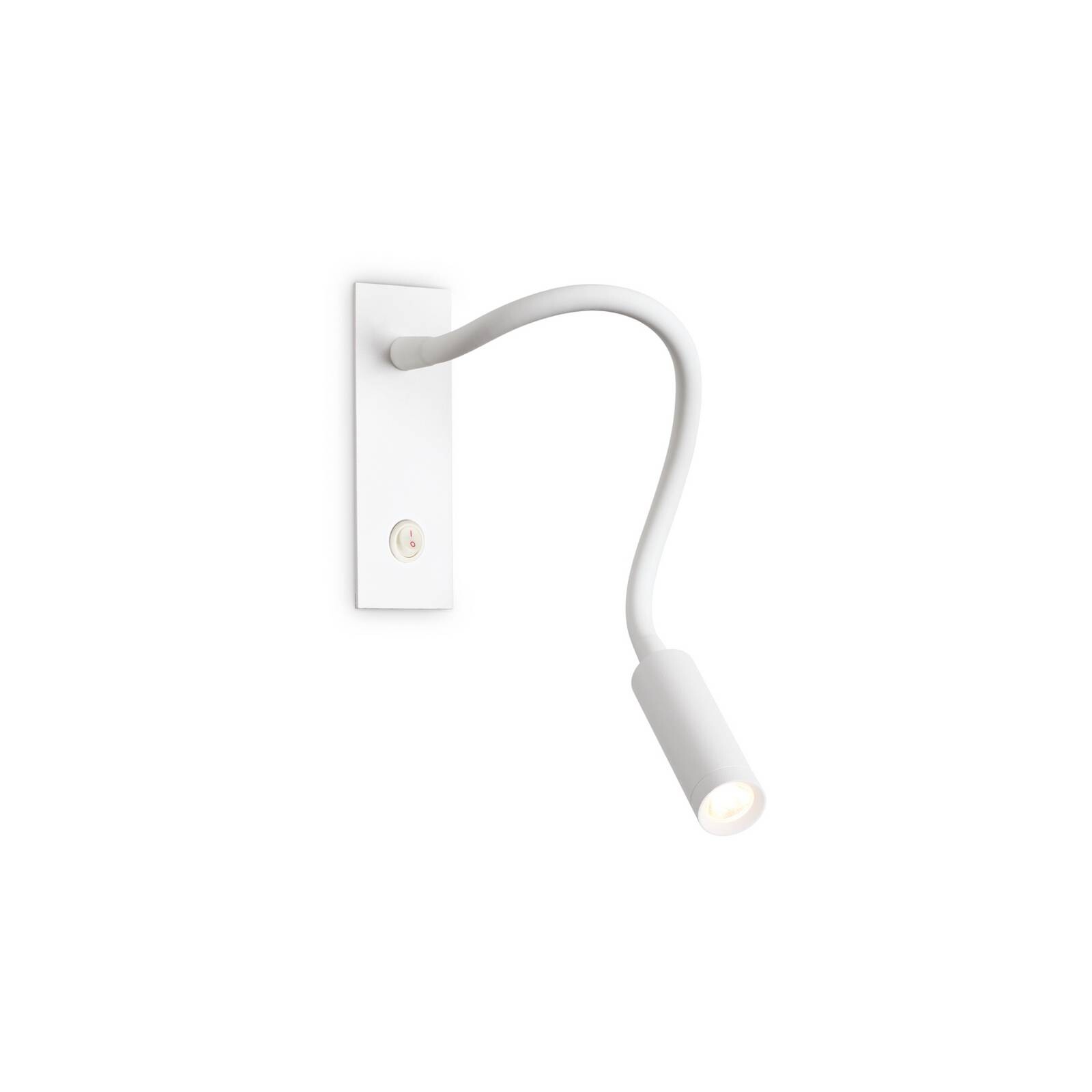 Ideal Lux LED nástenné svetlo IO, biele, flexibilné rameno, vypínač