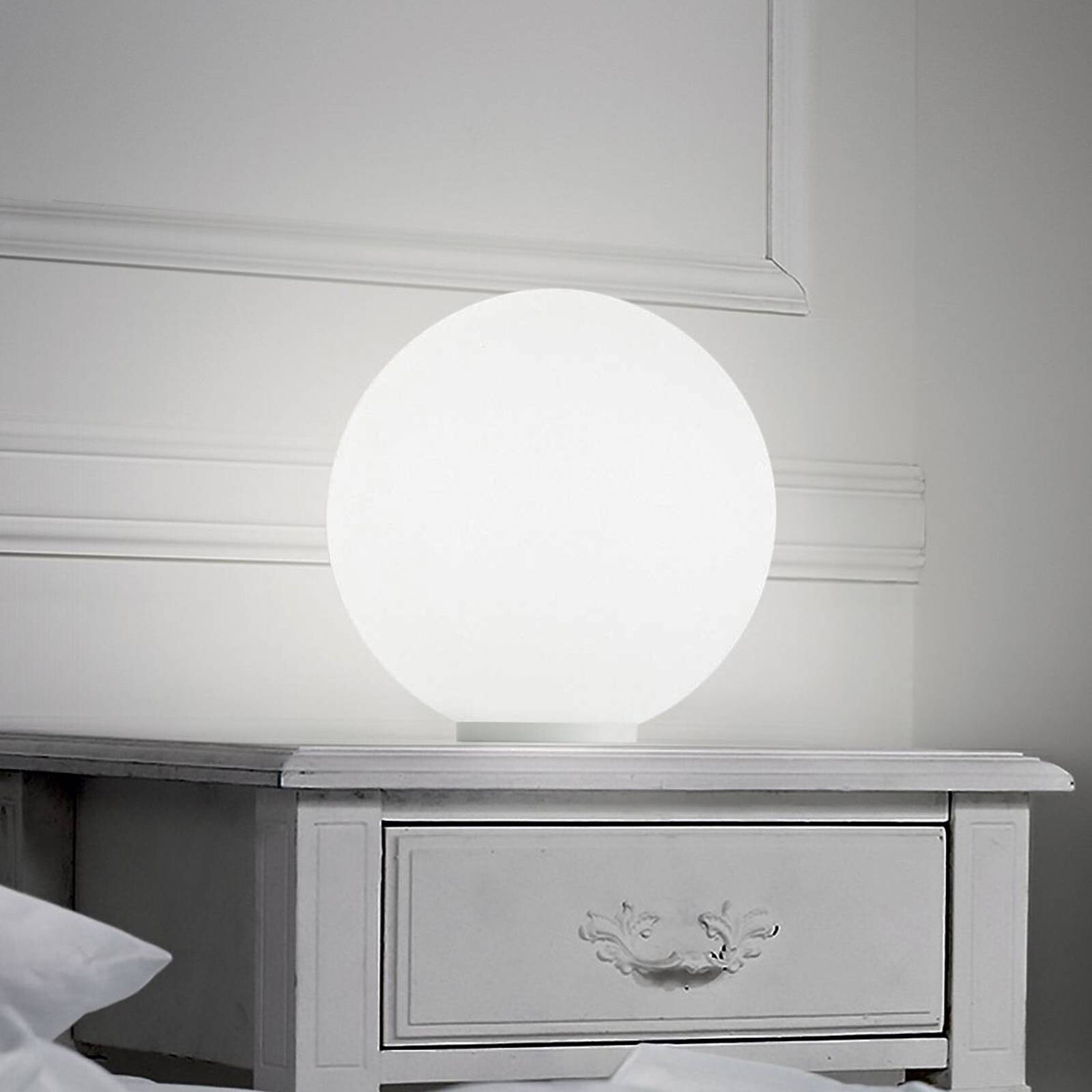 Ideal Lux stolová lampa Mapa, Ø 30 cm, opálové sklo, guľa, E27