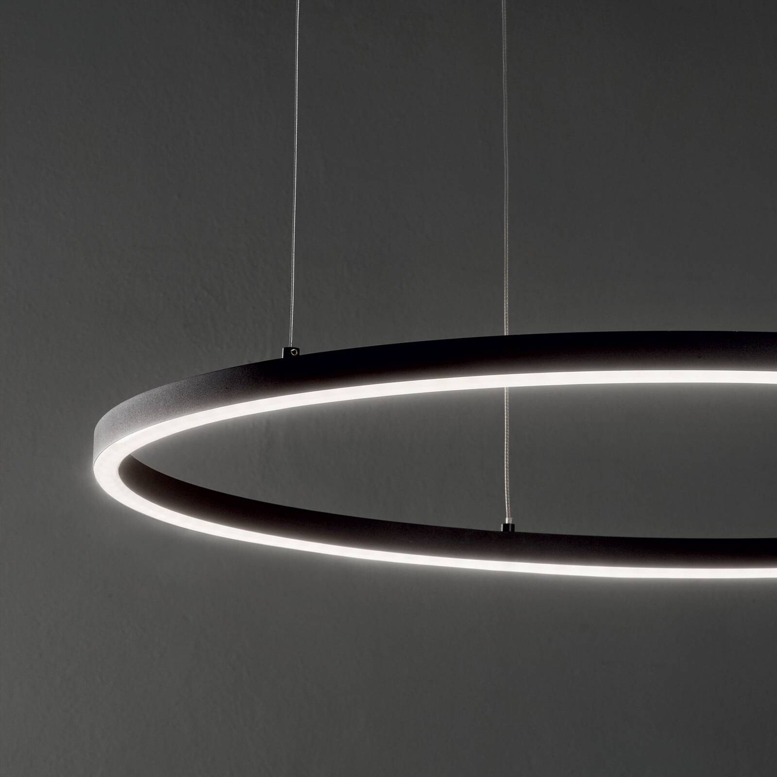 Ideal Lux LED závesné svietidlo Oracle Slim Ø 50 cm čierne 3 000 K