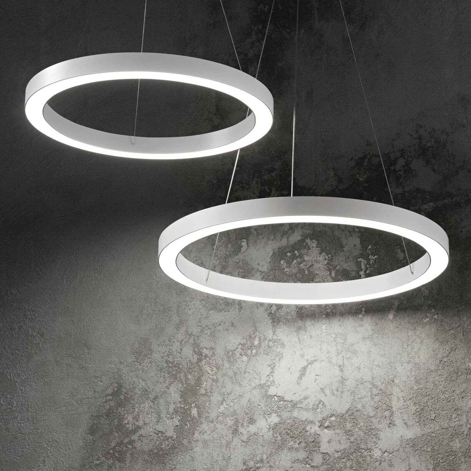 Ideal Lux LED závesné svietidlo Oracle, Ø 50 cm, biela, 3 000 K