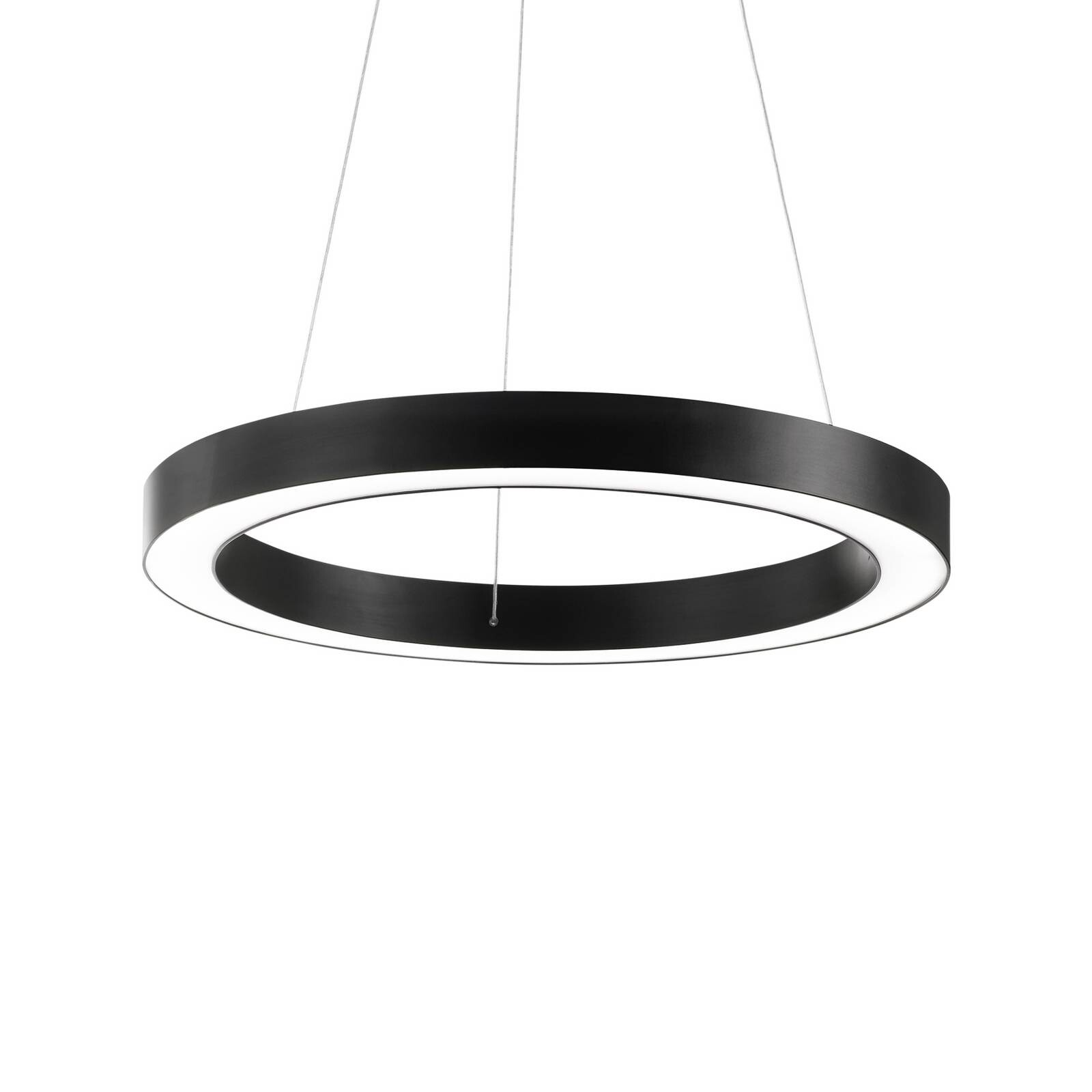 Ideal Lux LED závesné svietidlo Oracle, Ø 70 cm, čierne, 3 000 K