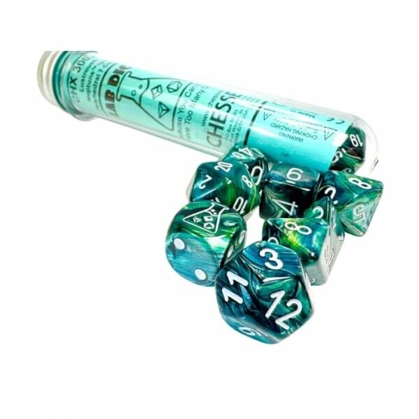 Chessex Sada kociek Lustrous Nepture/Grey Polyhedral - 7 ks - CSX30072