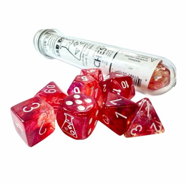 Chessex Sada kociek Borealis Luminary Passion/White Polyhedral - 7 ks - CSX30070