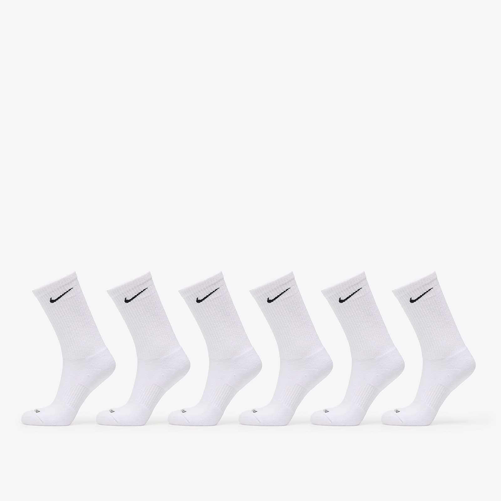 Nike Everyday Plus Cushioned Training Crew Socks 6-Pack White/ Black M