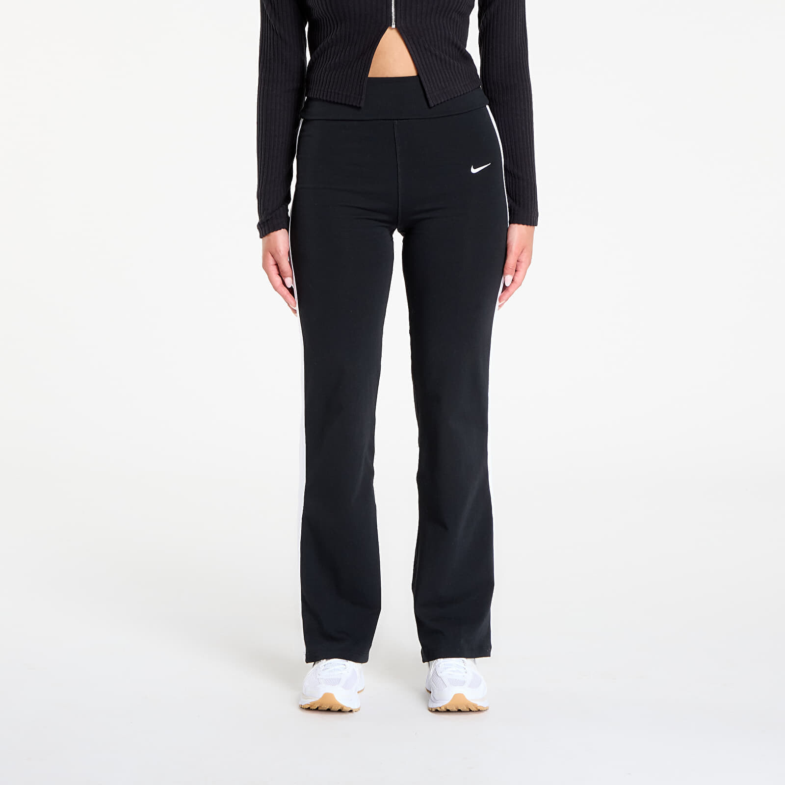 Kalhoty Nike Sportswear Women's High-Waisted Pants Black/ White M