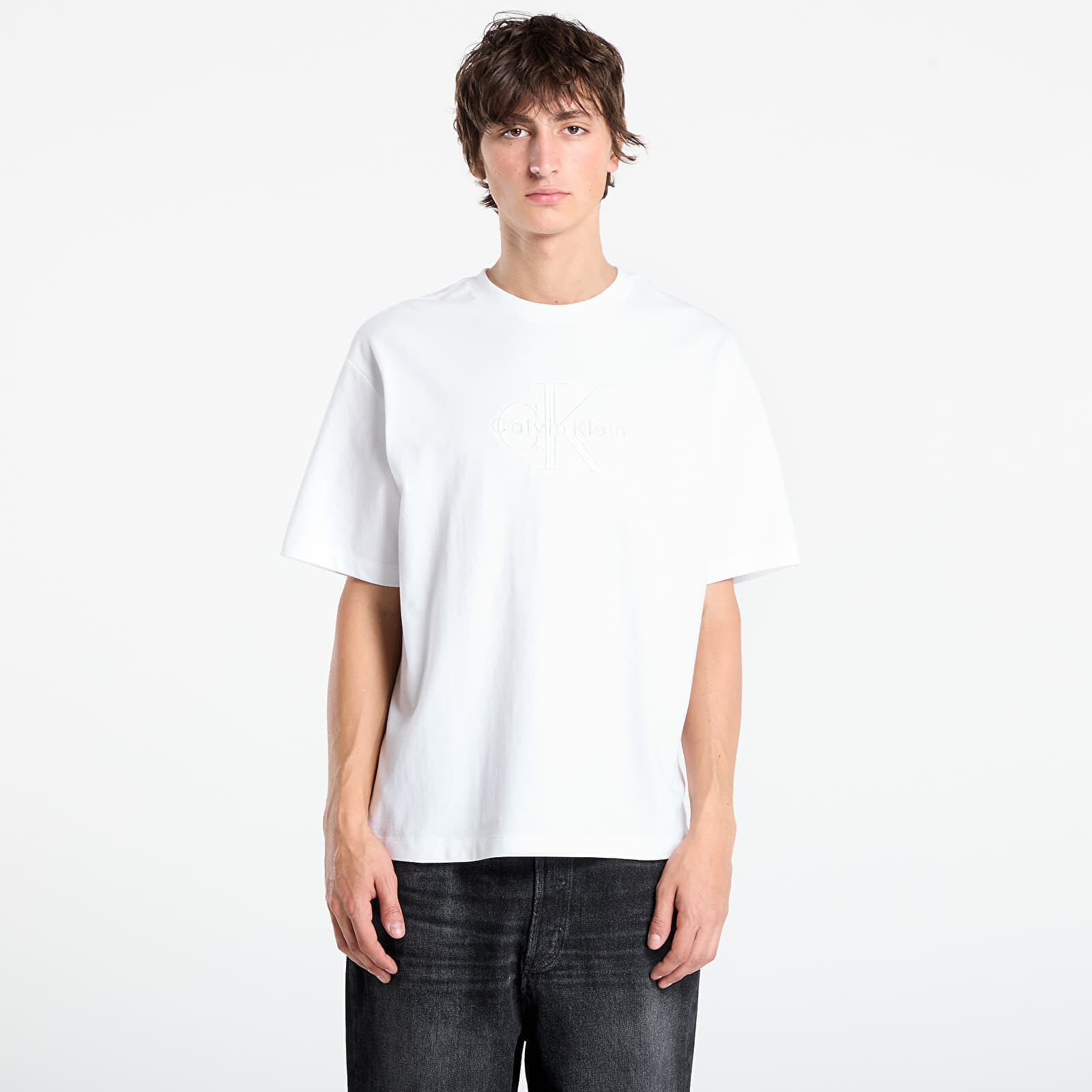 Tričko Calvin Klein Hi Low Emb 16S Jersey Tee White L