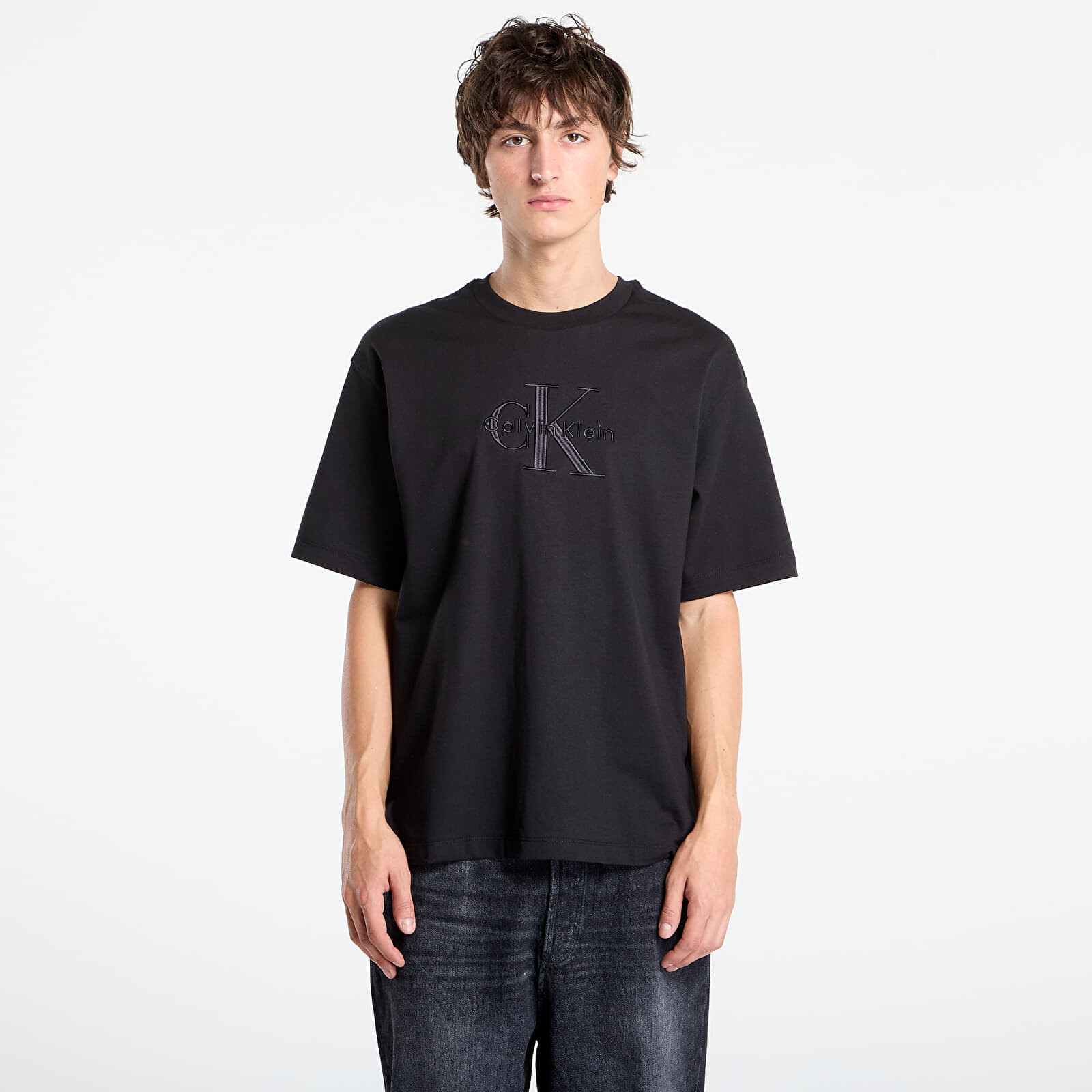 Tričko Calvin Klein Hi Low Emb 16S Jersey Tee Black L