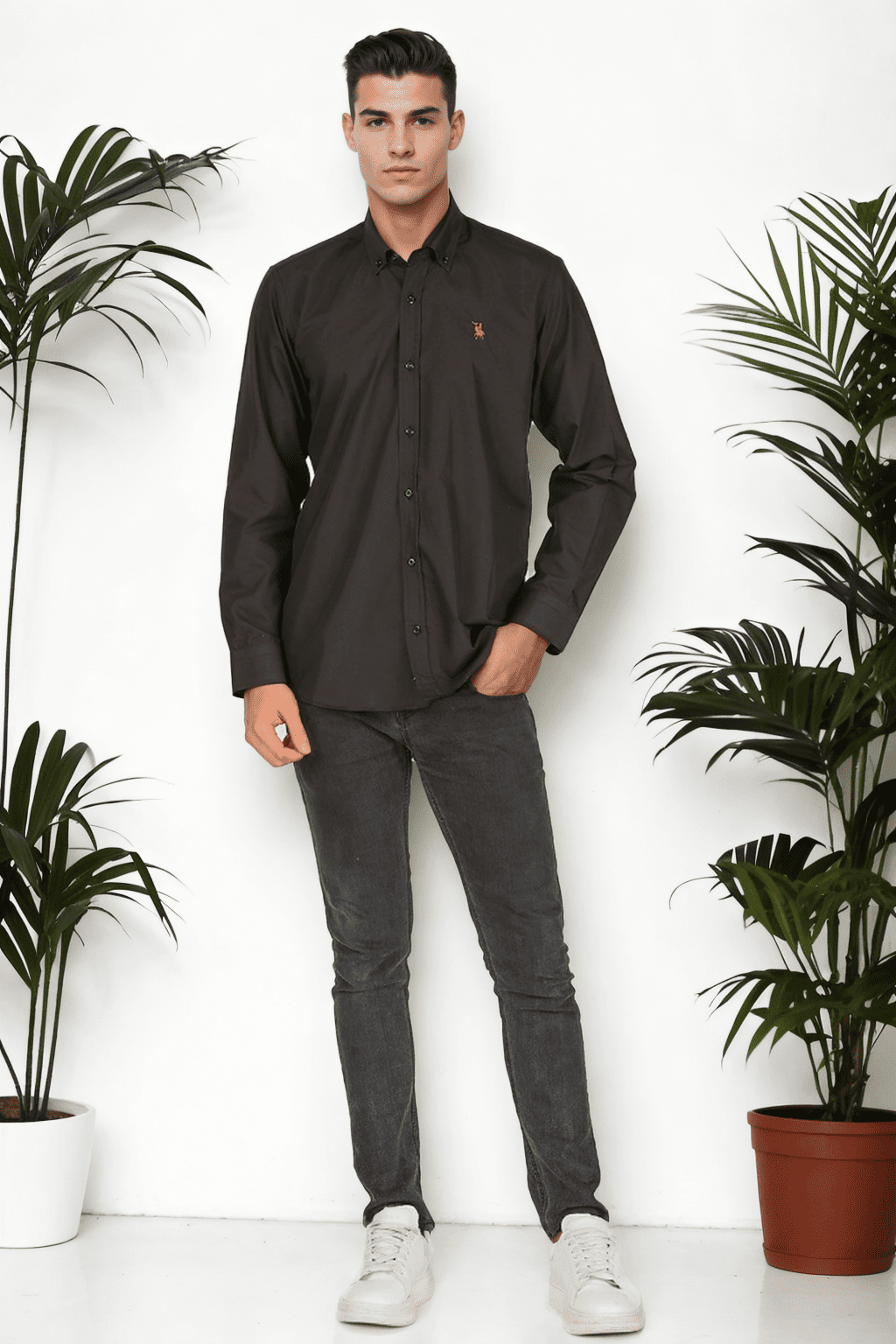 G925 DEWBERRY MEN'S SHIRT-BLACK