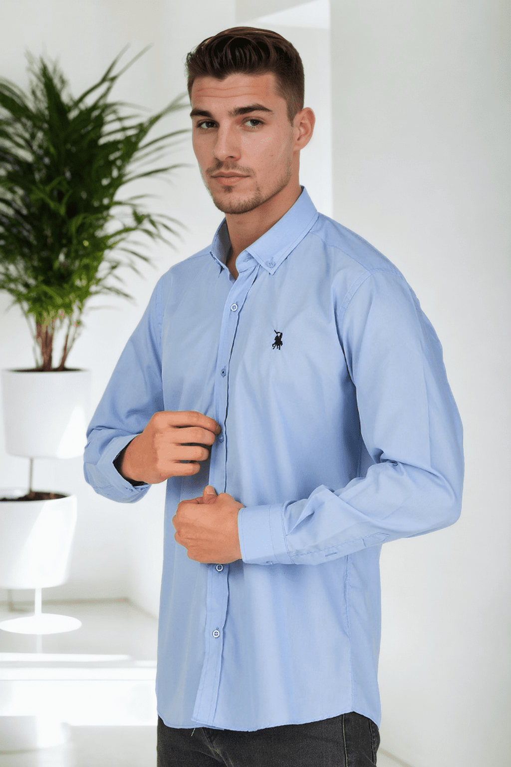 G925 DEWBERRY MEN'S SHIRT-BLUE