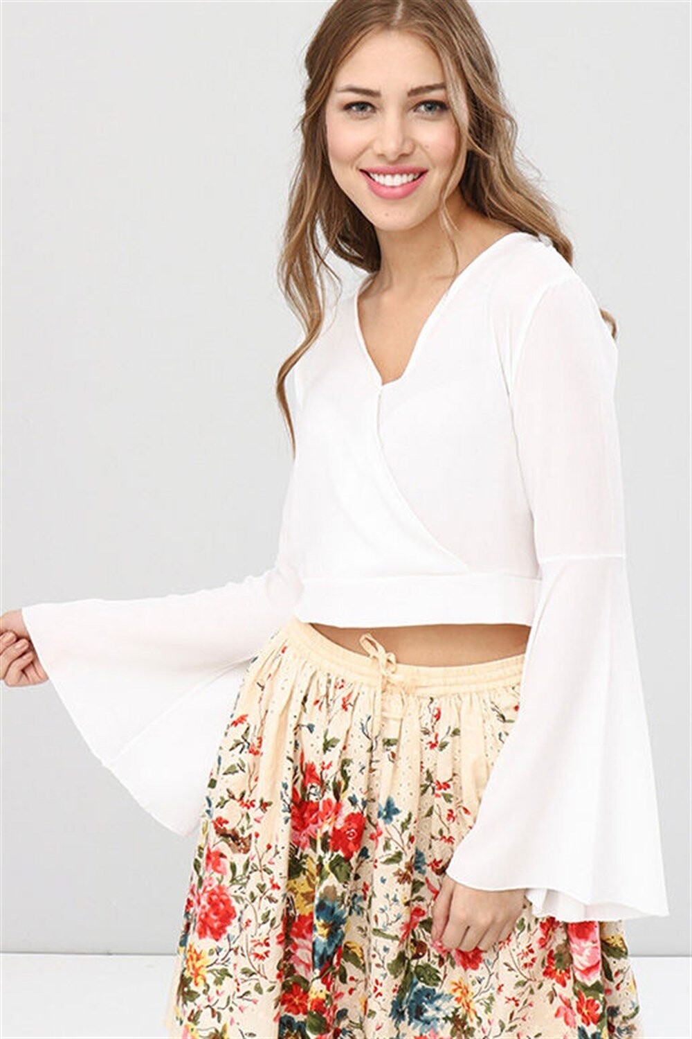 Z6226 DEWBERRY WOMEN'S BLOUSE-WHITE