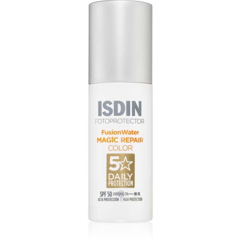 ISDIN Fotoprotector FusionWater Magic Repair Color ochranný tónovaný fluid na tvár SPF 50 50 ml
