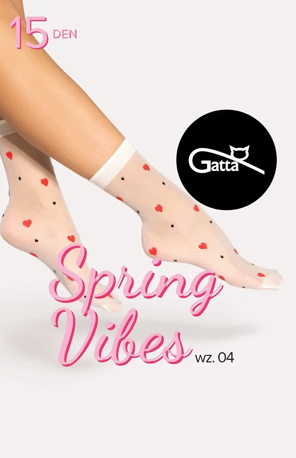 Ponožky Gatta Spring Vibes wz.04 15 den přírodní červená Univerzální