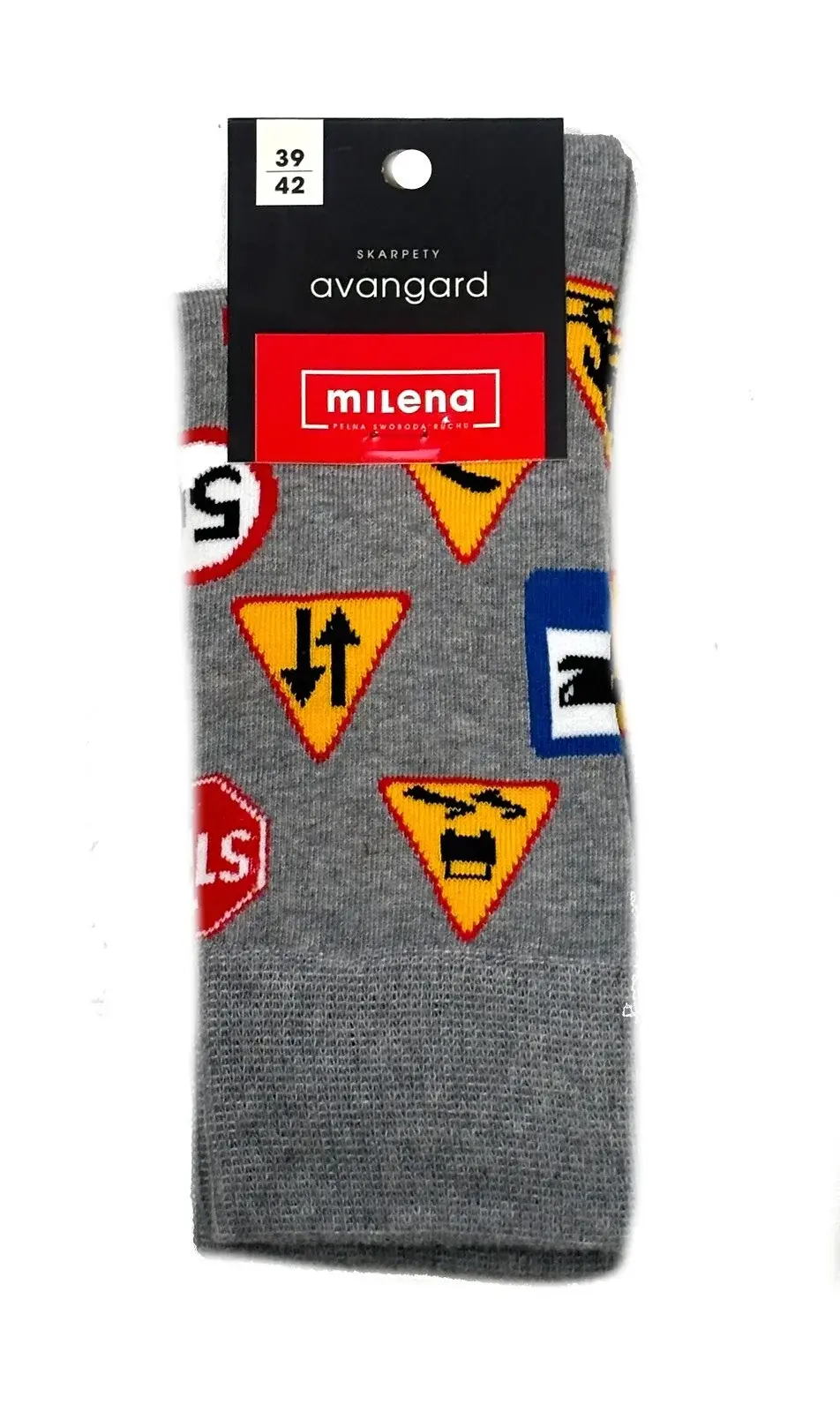 Milena Avangard Ponožky 0125-113 Dopravné značky 39-46 mélange 39-42