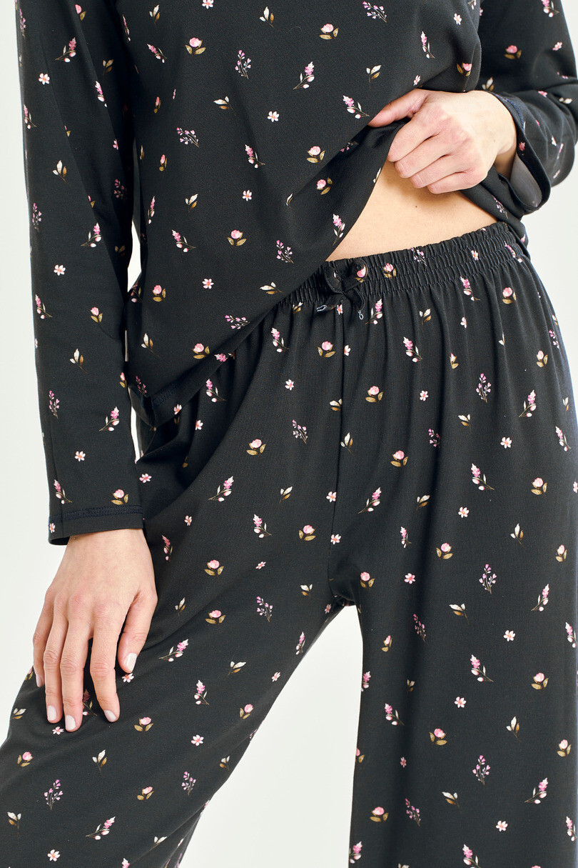 3440 DÁMSKE DLHÉ PYŽAMO MINA S-XL tmavě modrá S