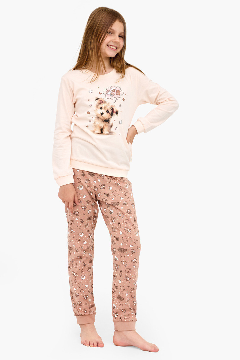 PYŽAMO DIEVČA MLADÝ DR 592/193 SLADKÝ PES ecri 140