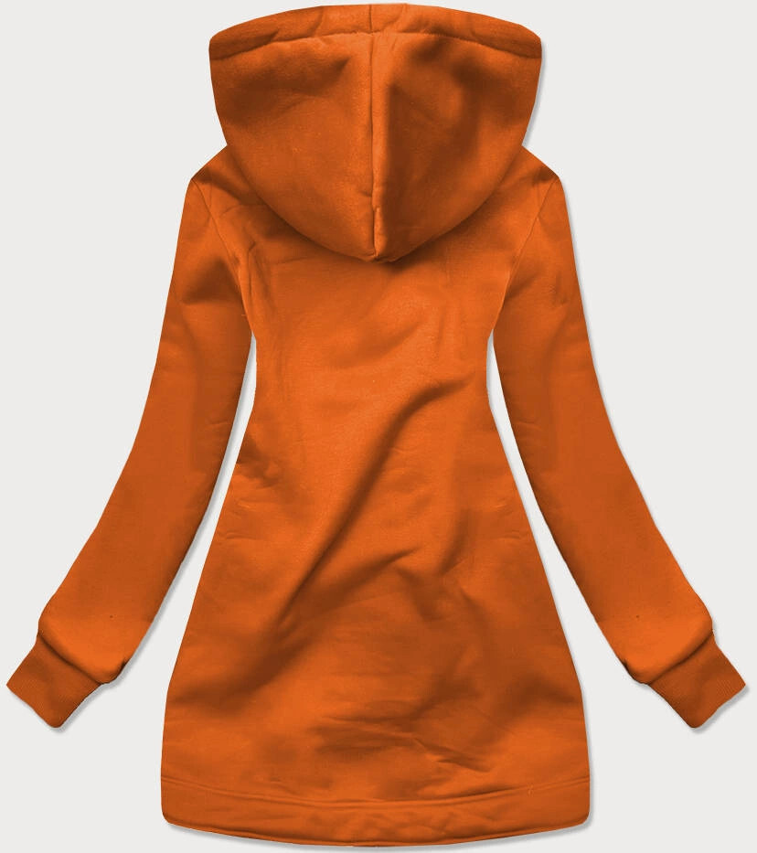 Dámska dlhá mikina na zips v karamelovej farbe (AMG815) odstíny hnědé S (36)