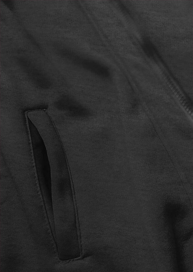 Dlhá dámska mikina na zips v grafitovej farbe (AMG815) odstíny šedé S (36)