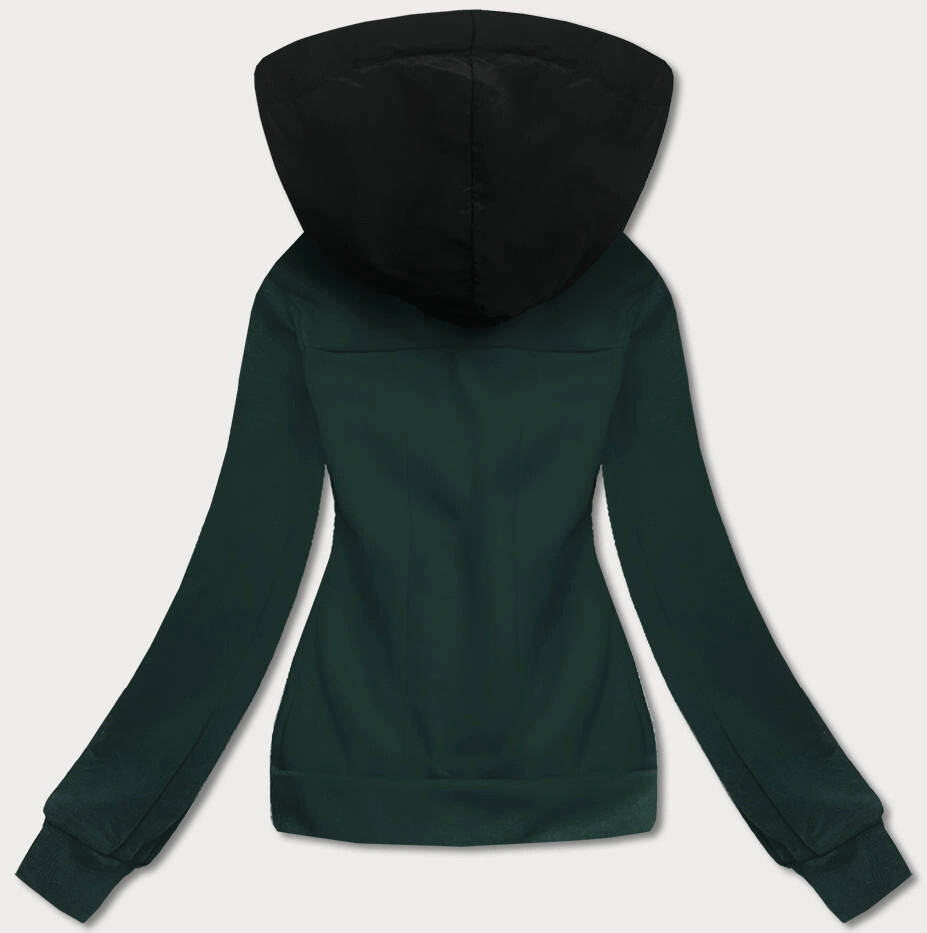 Tmavozelená dámska krátka mikina na zips (AMG-63) odstíny zelené S (36)