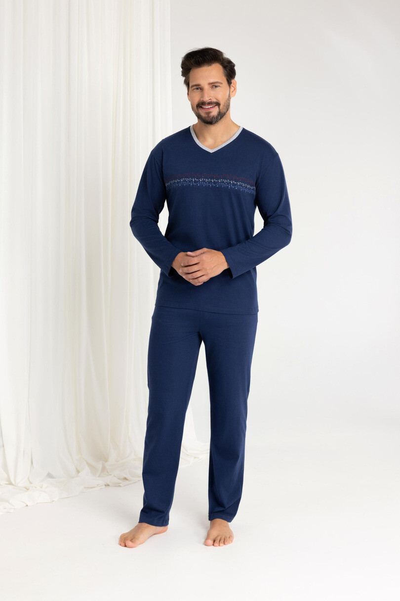 Regina 485 dĺžka/r 2XL-3XL Z25/26 pánske pyžamo tmavě modrá XXL