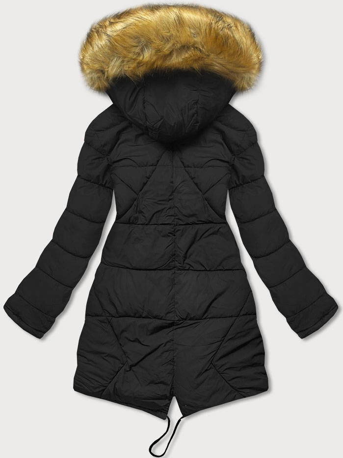 Čierna obojstranná dámska zimná bunda (m-136) odstíny černé M (38)