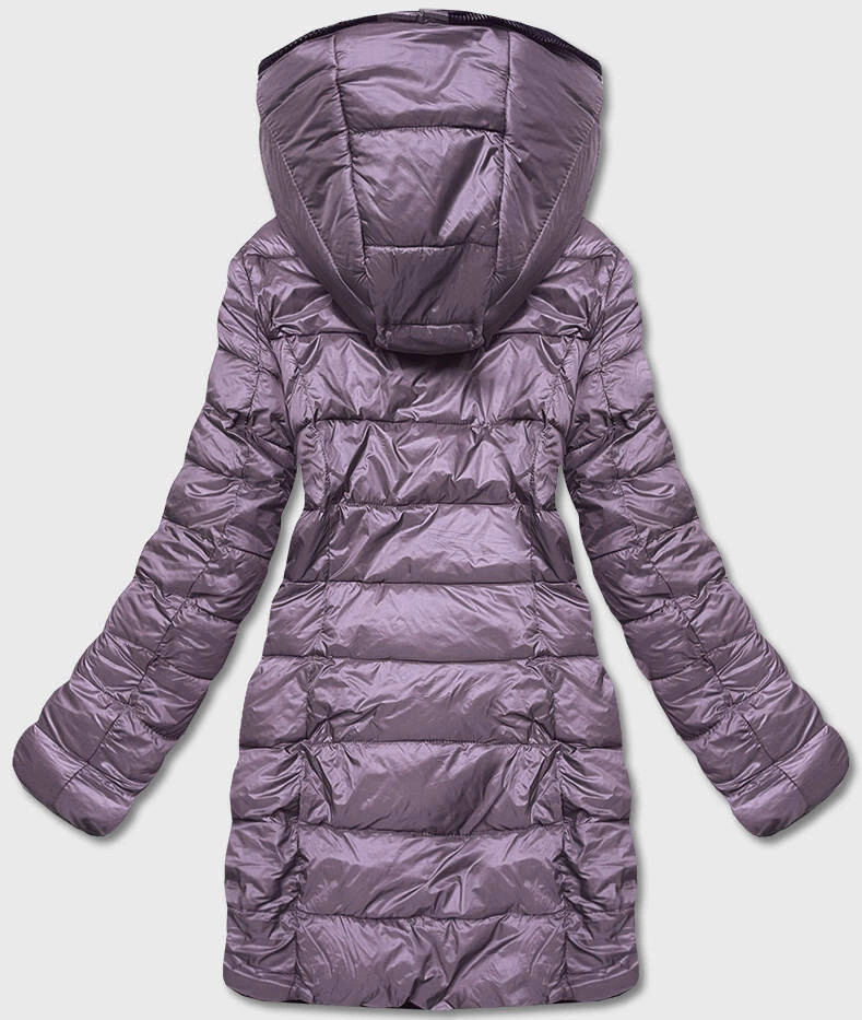 Fialová obojstranná dámska bunda - kožuch (b8053-51) odstíny fialové XXL (44)