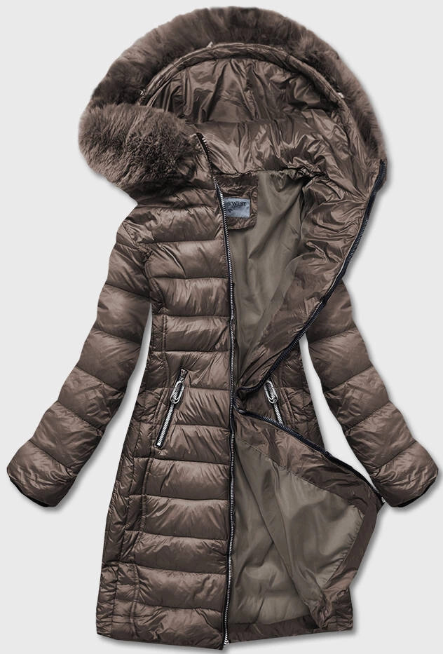 Lekka kurtka przejściowa damska brązowa (B8058-101) odstíny hnědé S (36)