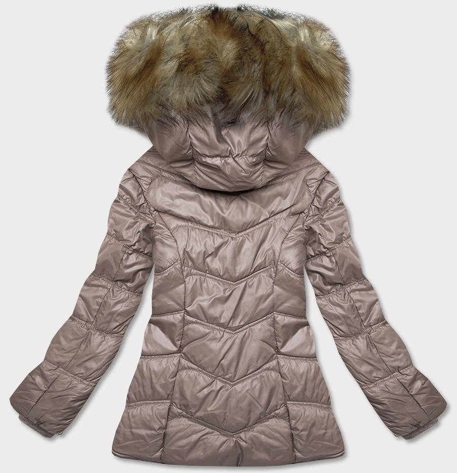 Dámska prechodná prešívaná bunda vo farbe cappucciono (H-205) odstíny béžové M (38)