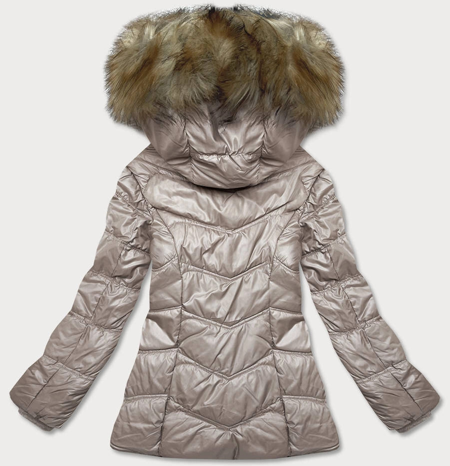 Dámska prechodná prešívaná bunda v ťavej farbe (H-205-1) odstíny béžové 46