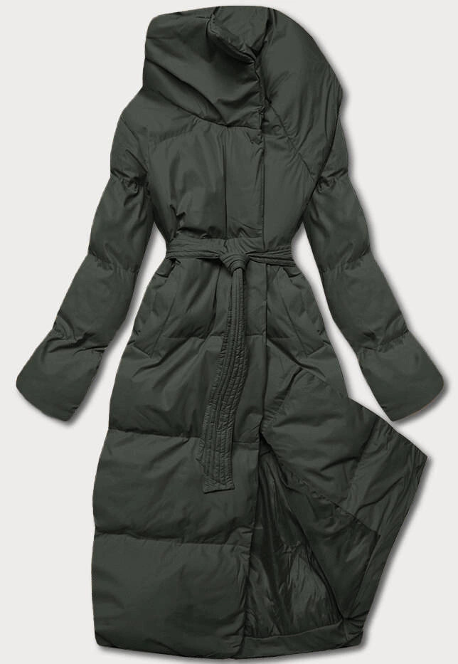 Zimowa kurtka damska kopertowa army (5M737-136) odstíny zelené S (36)