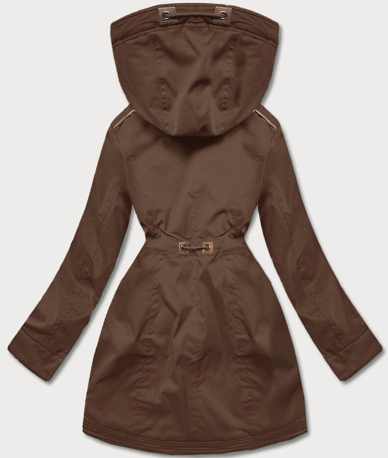 Zimowa parka damska z wstawkami z ekoskóry brązowa (2M-21A93) odstíny hnědé M (38)