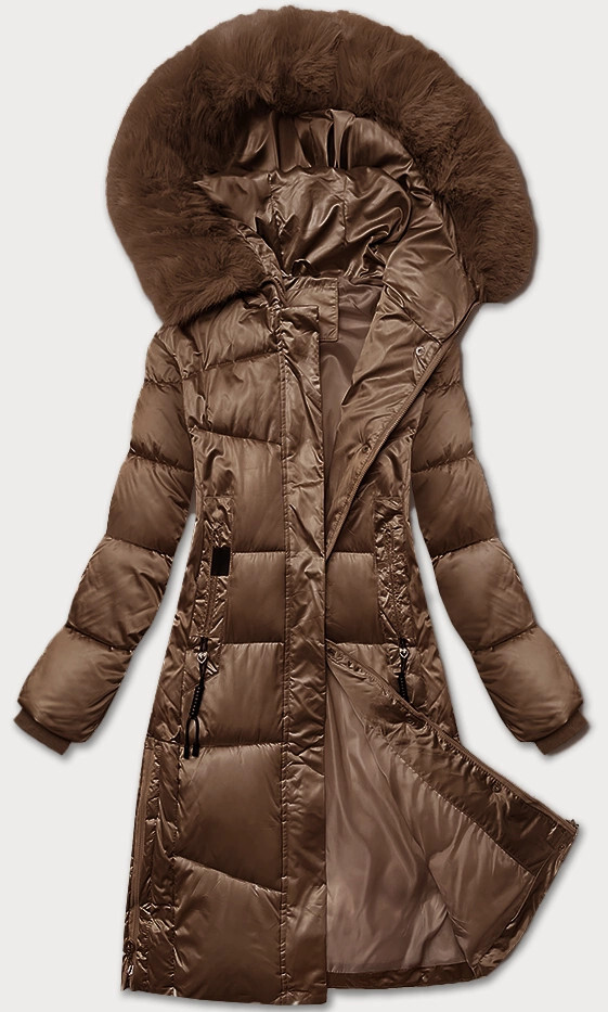 Hnedá dámska prešívaná zimná bunda S'west (B8266-14) odstíny hnědé S (36)