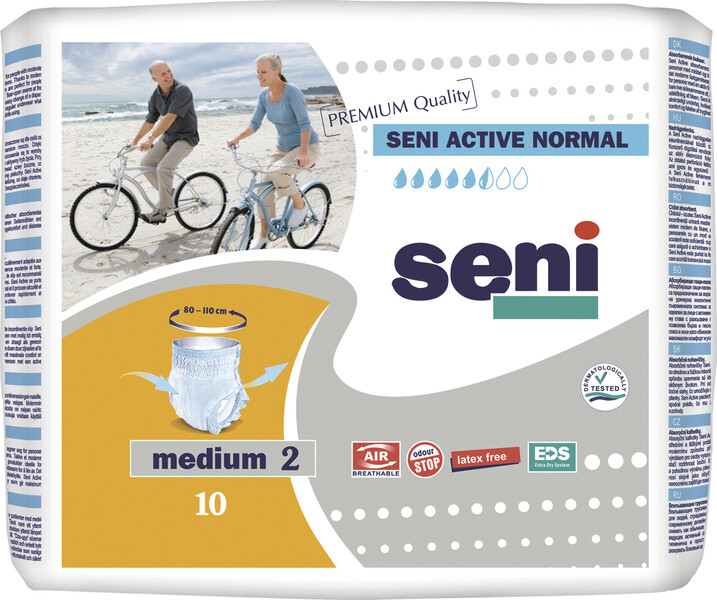 SENI Active Normal Medium inkontinenčné plienkové nohavičky 10 ks