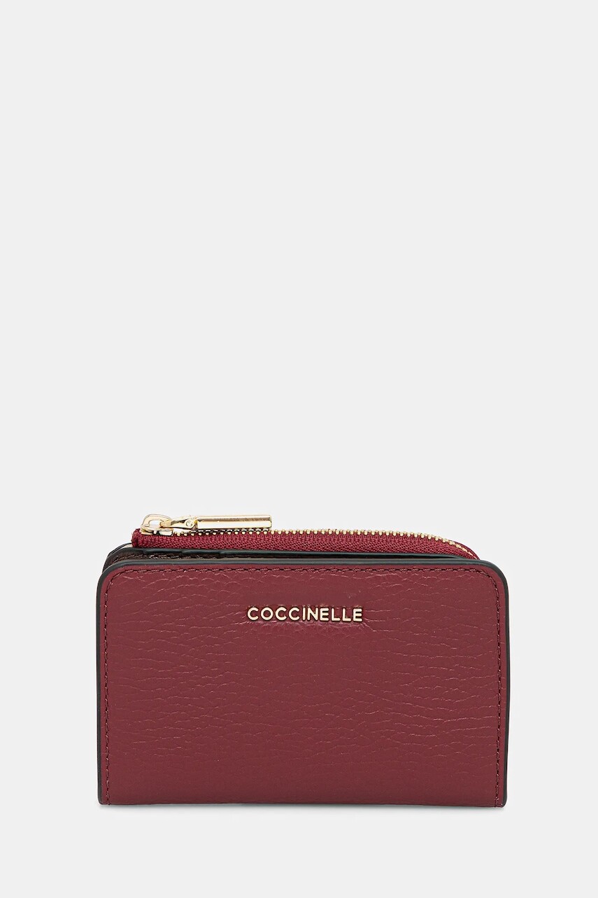 Kožená peňaženka Coccinelle ružová farba
