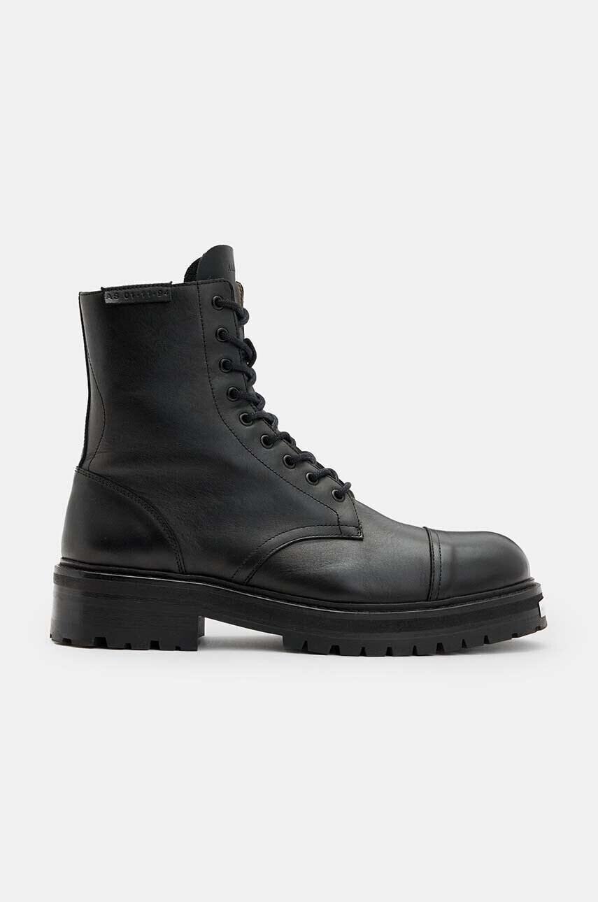 Kožená obuv AllSaints Hank Boot pánska, čierna farba, M004FB