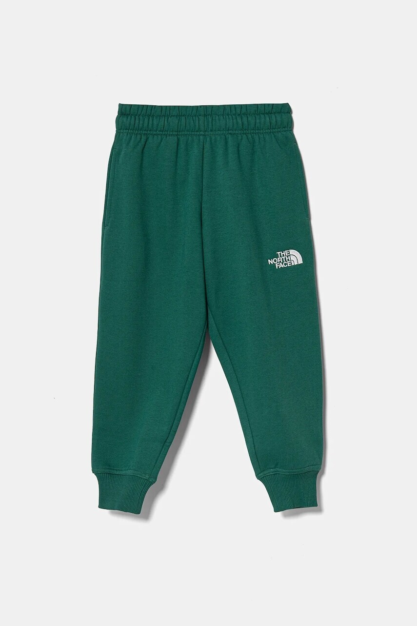 Detské tepláky The North Face ESSENTIAL OVERSIZED JOGGERS zelená farba, jednofarebné, NF0A89HUNL11