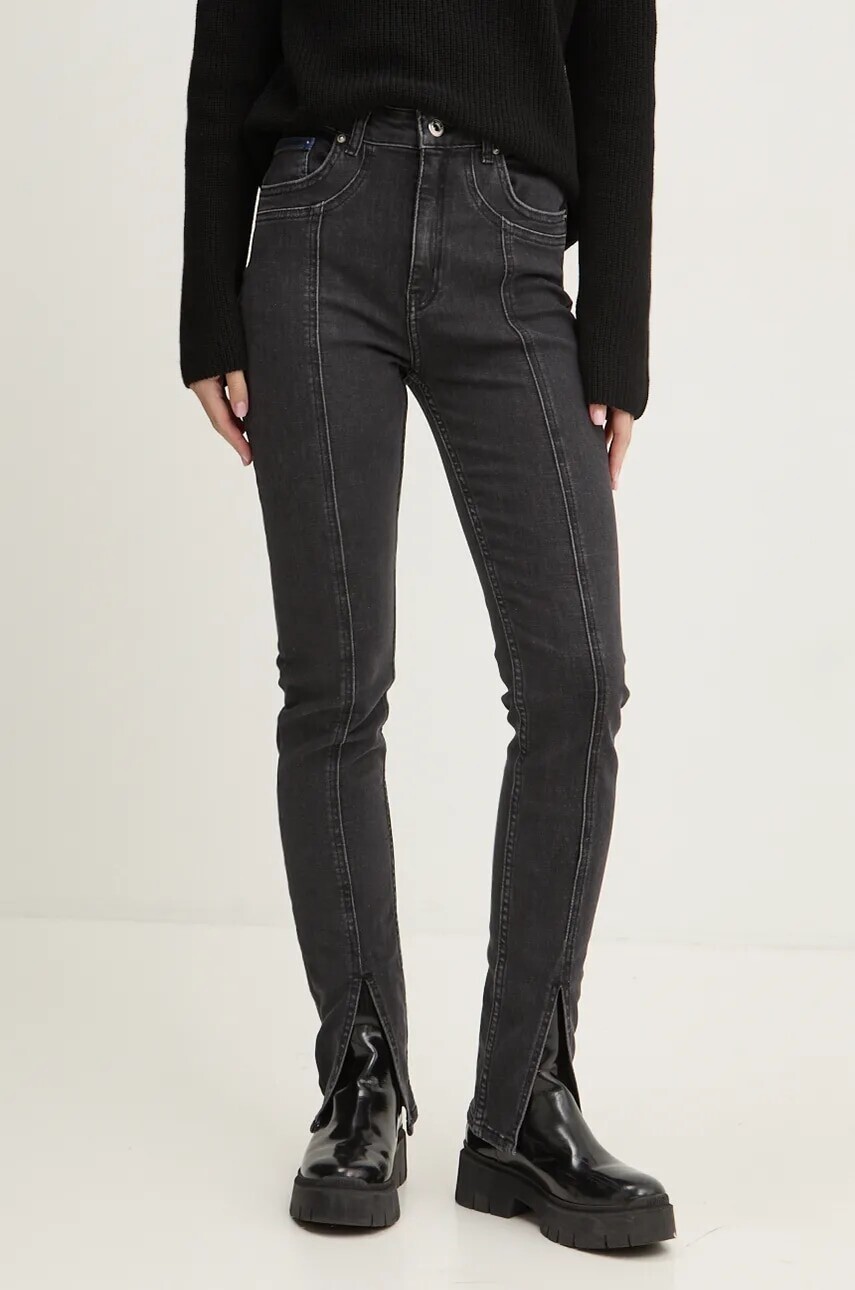 Rifle Karl Lagerfeld Jeans dámske, čierna farba, 246J1100
