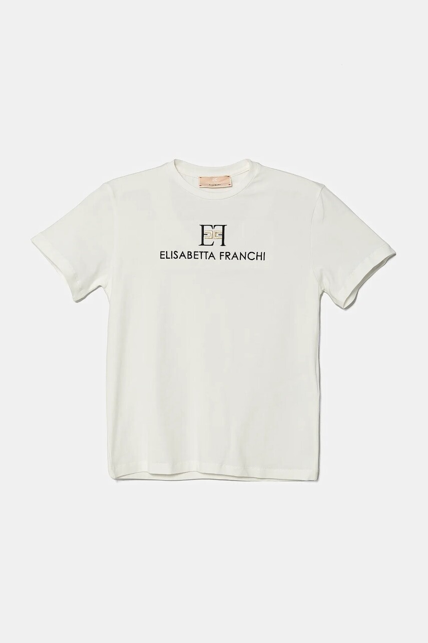 Detské tričko Elisabetta Franchi biela farba, EFTS229.0.JE006