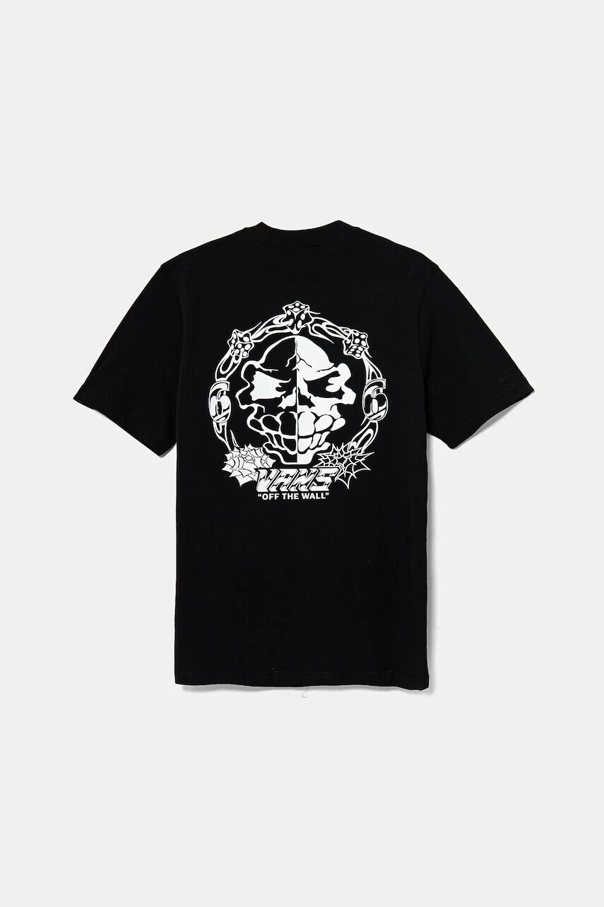 Detské bavlnené tričko Vans Mister Sinister čierna farba, s potlačou, VN000MK8BLK1
