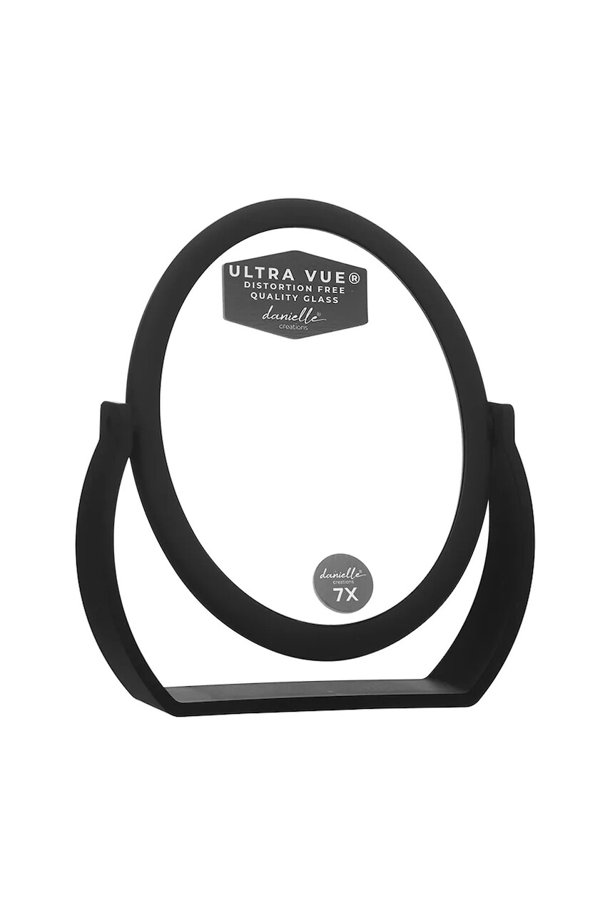 Kozmetické zrkadlo Danielle Beauty Soft Feel Black Oval Mirror čierna farba